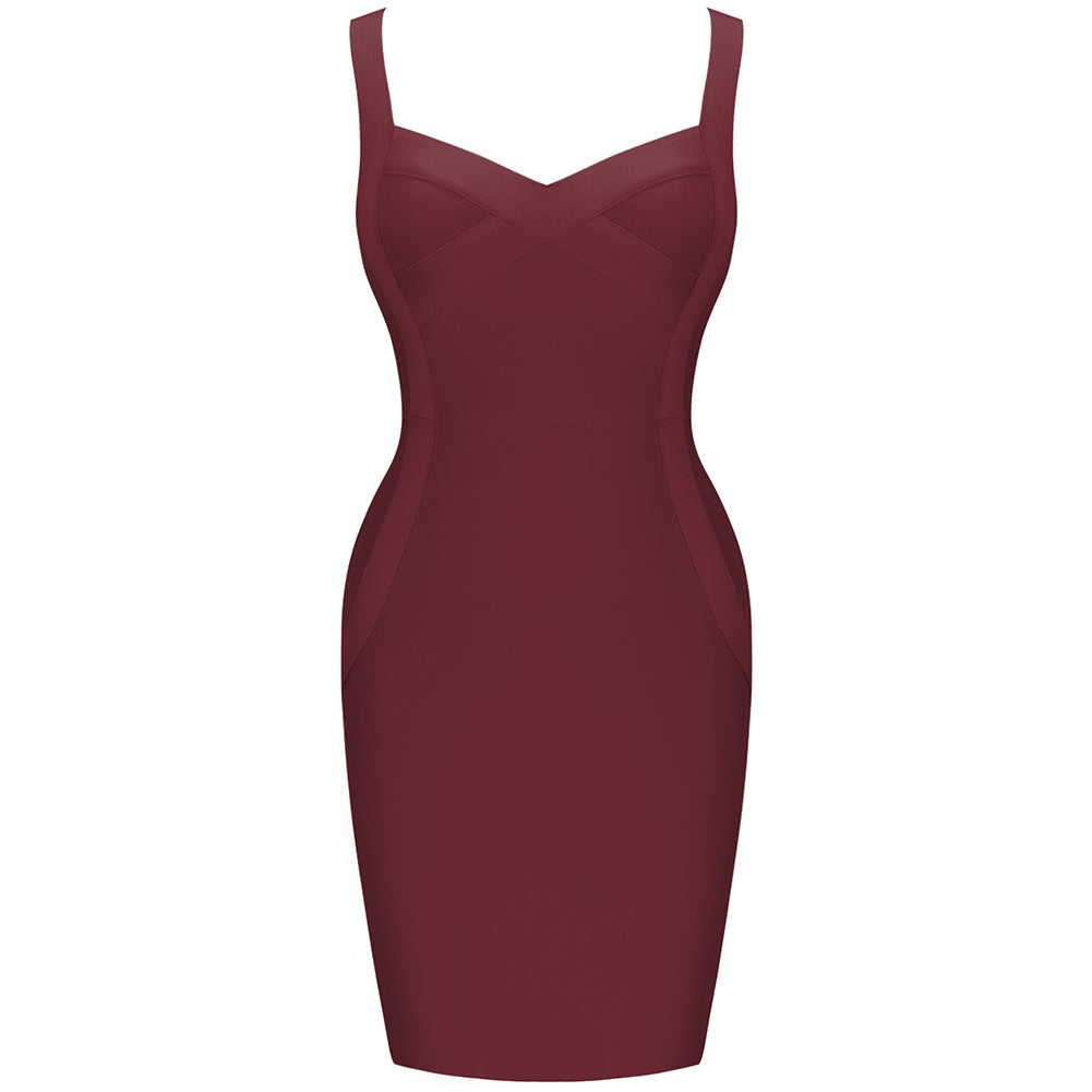 Wine Bandage Dress PK211102 1