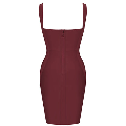 Wine Bandage Dress PK211102 3