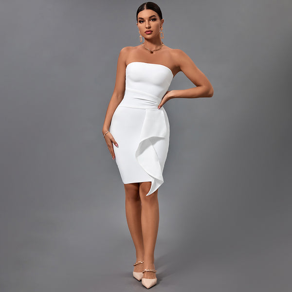 Strappy Sleeveless Frill Mini Bandage Dress PM21522