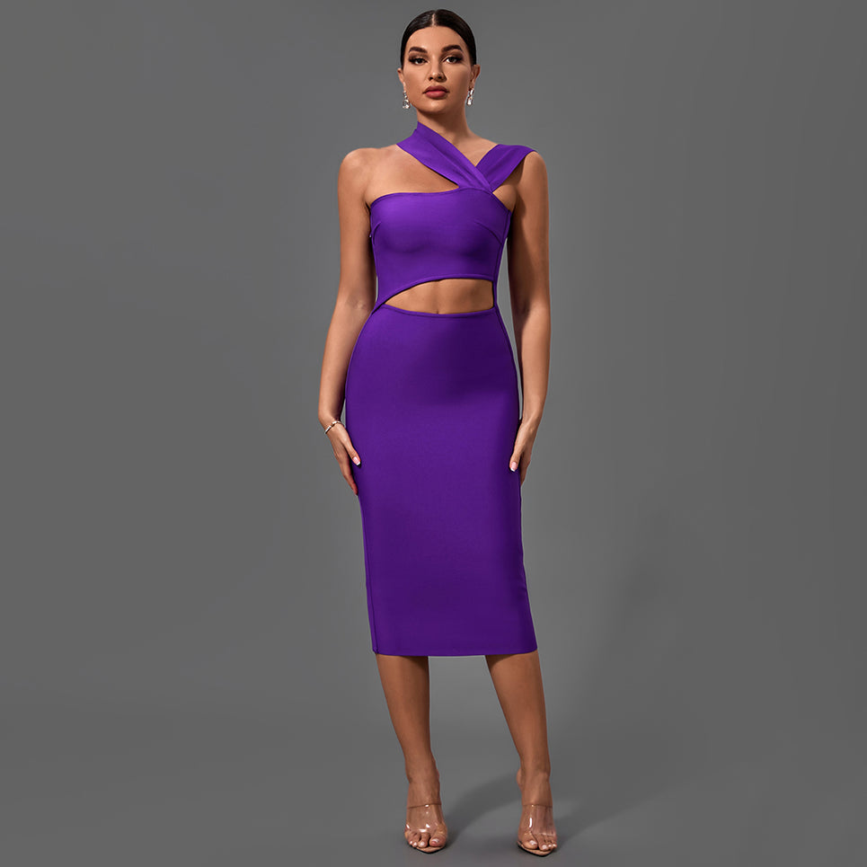 Sleeveless Cut Out Over Knee Bandage Dress PP091406
