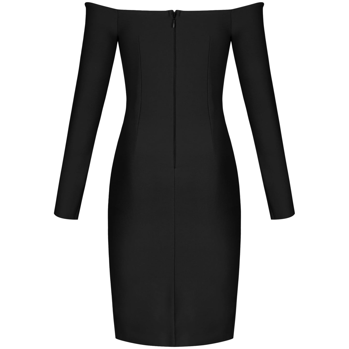 Off Shoulder Long Sleeve Slit Midi Bandage Dress PP21106