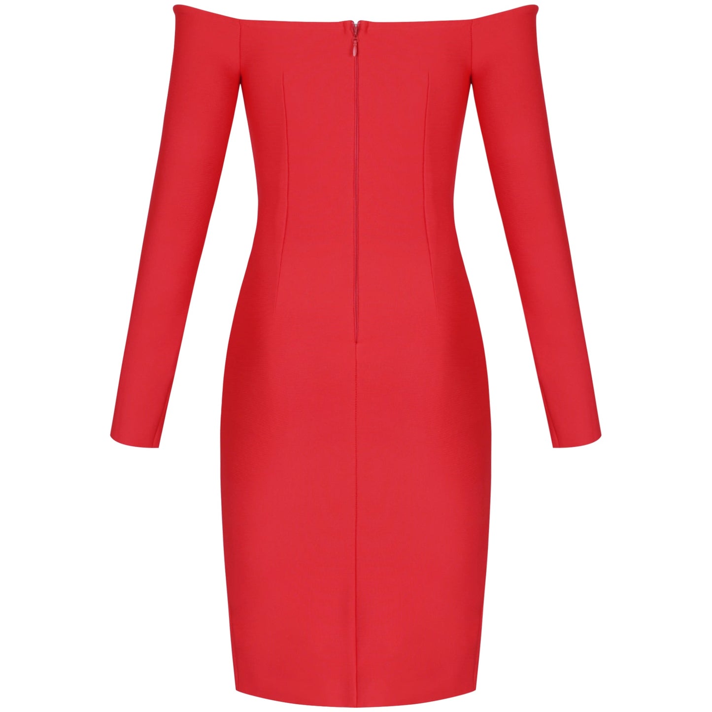 Off Shoulder Long Sleeve Slit Midi Bandage Dress PP21106