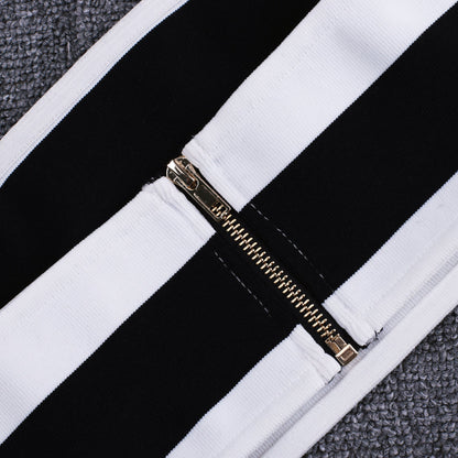 Strapless Sleeveless Striped Bandage Set PP21424