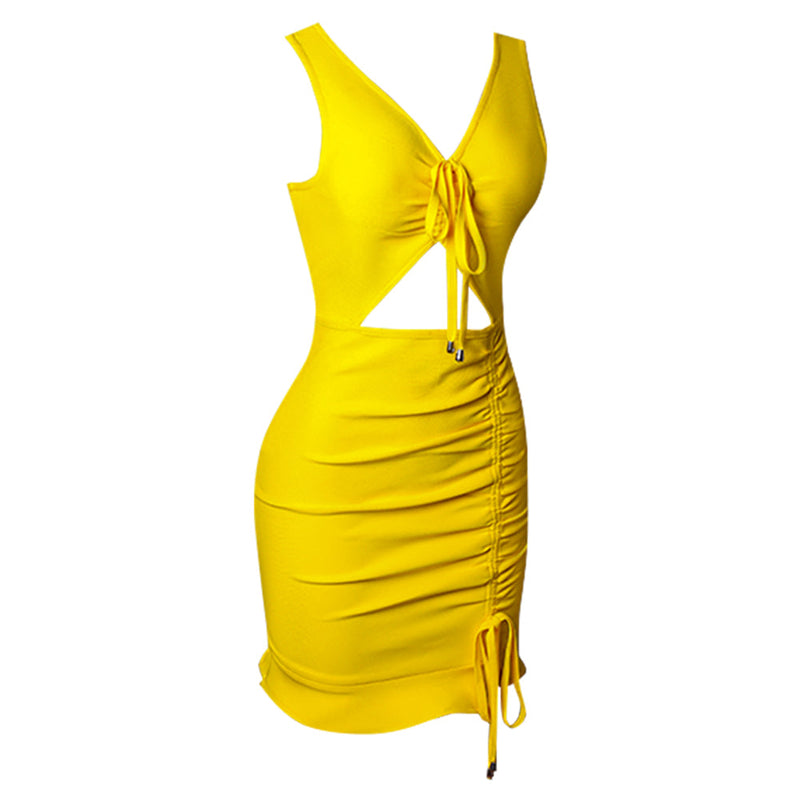 Yellow Bandage Dress PZC1138 5