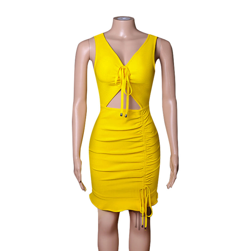 Yellow Bandage Dress PZC1138 7