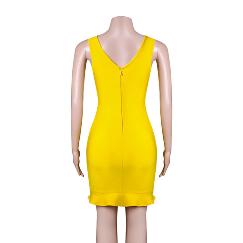 Yellow Bandage Dress PZC1138 8