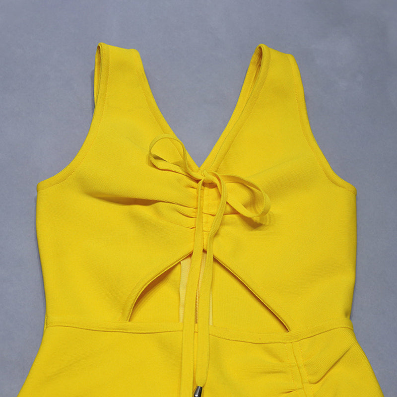 Yellow Bandage Dress PZC1138 9