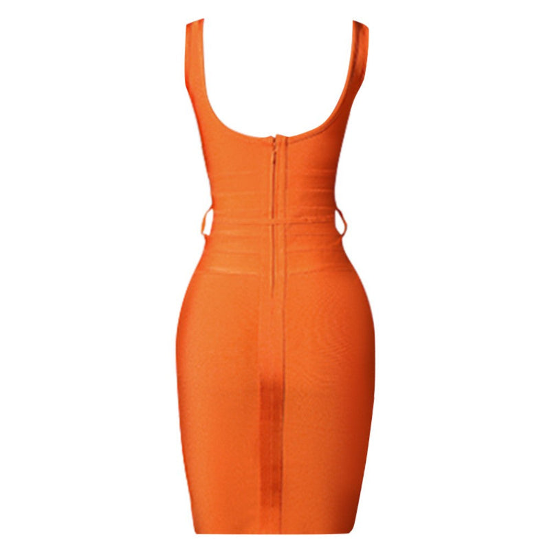 Orange Bandage Dress PZC1155 5