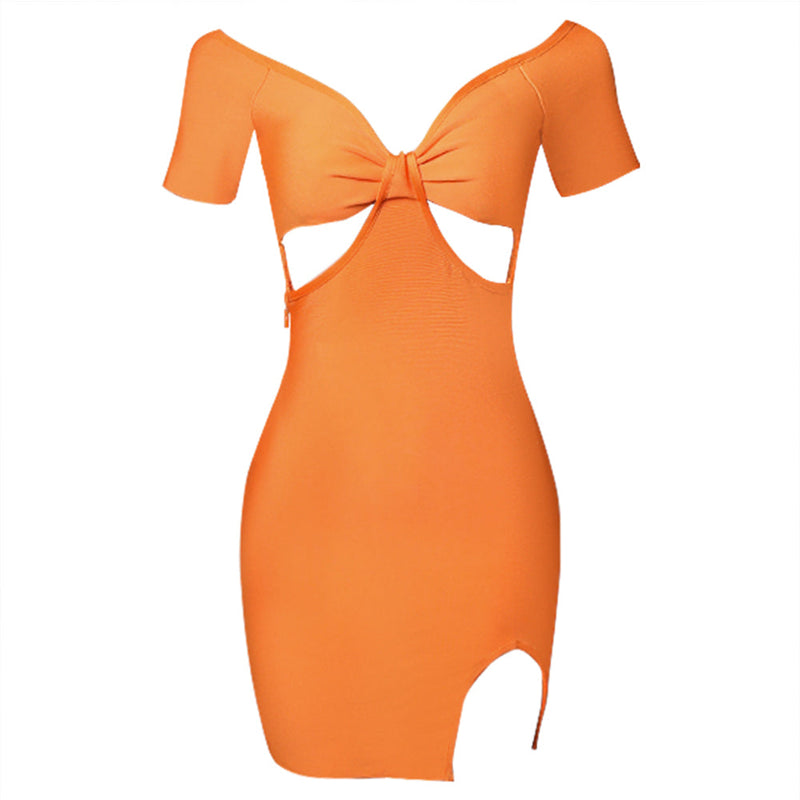 Orange Bandage Dress PZC1181 4
