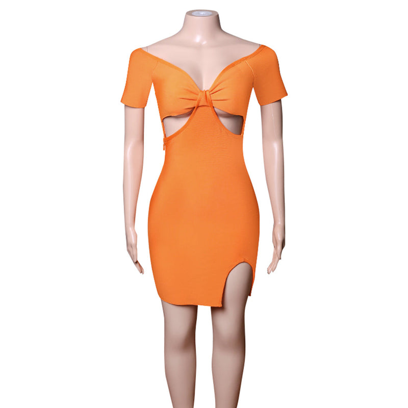 Orange Bandage Dress PZC1181 7