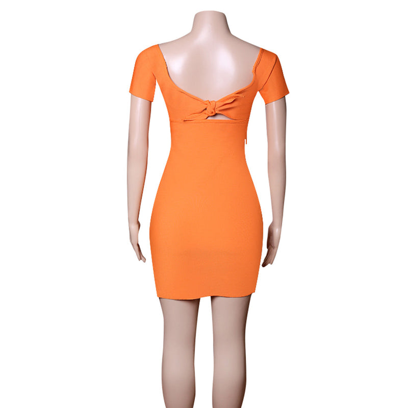 Orange Bandage Dress PZC1181 8
