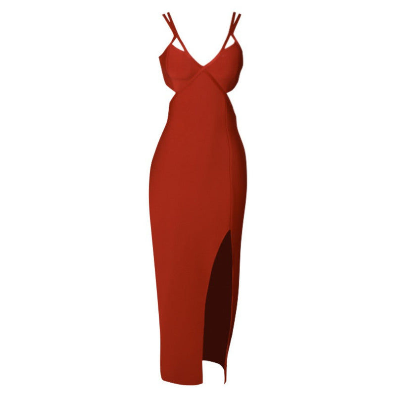 Wine Bandage Dress PZC1429 4