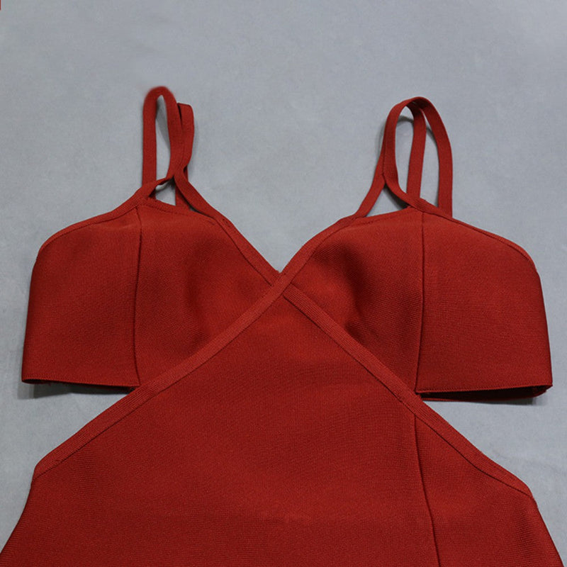 Wine Bandage Dress PZC1429 7
