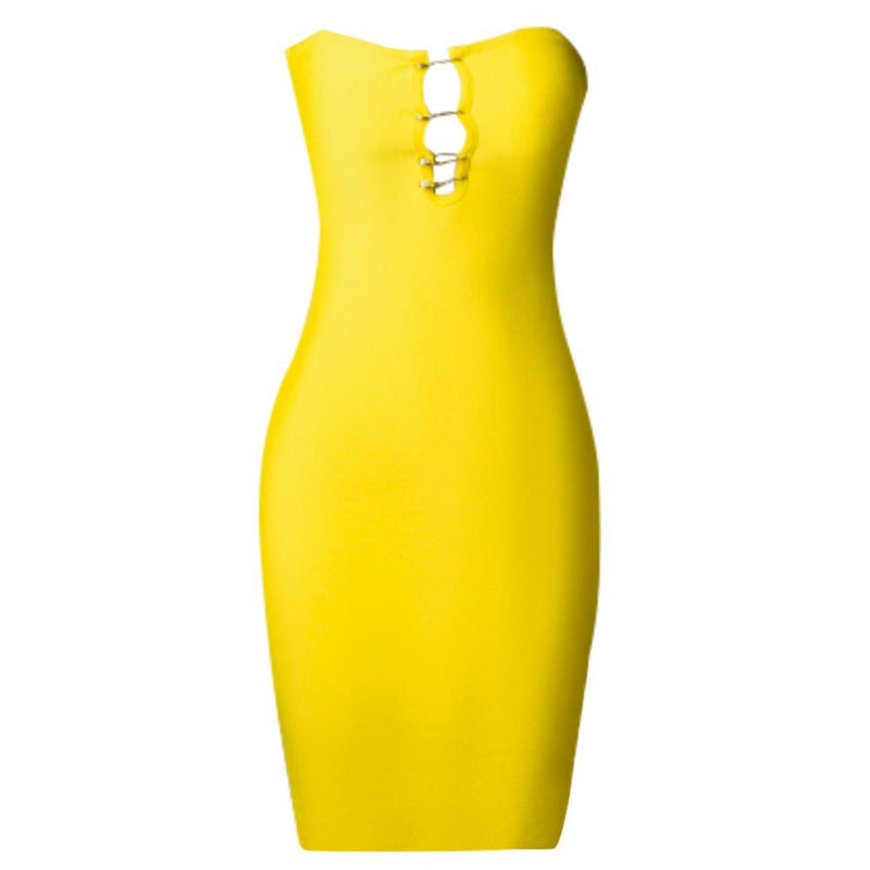 Yellow Bandage Dress PZC1472 4