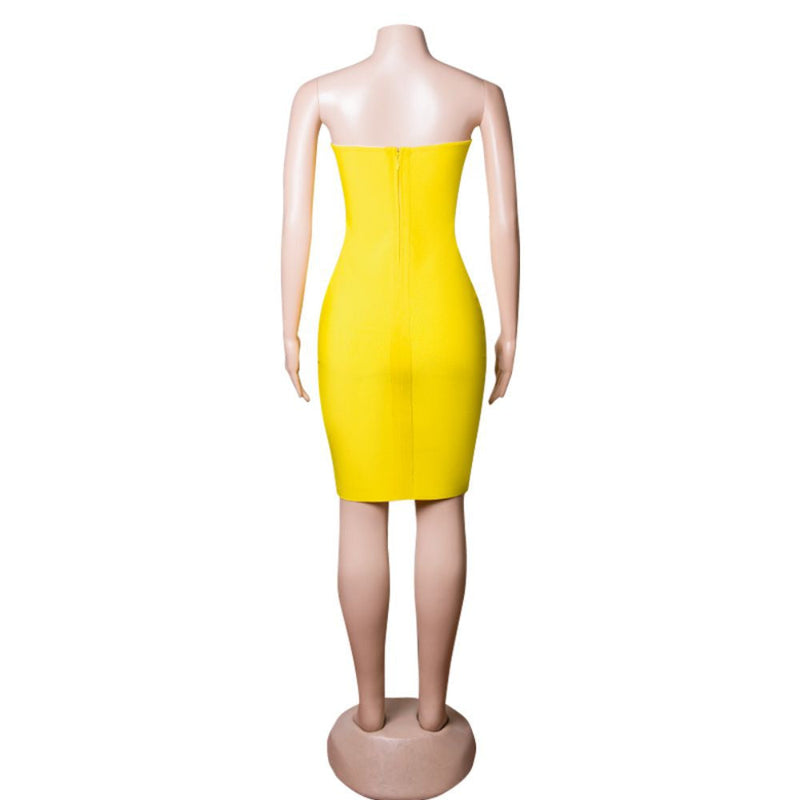 Yellow Bandage Dress PZC1472 7