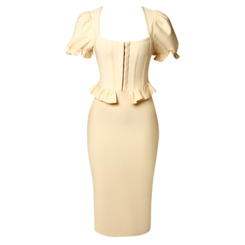 Yellow Bandage Dress PZC1556 4