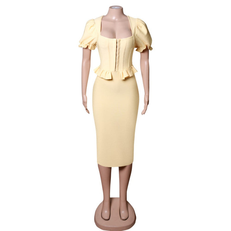 Yellow Bandage Dress PZC1556 6