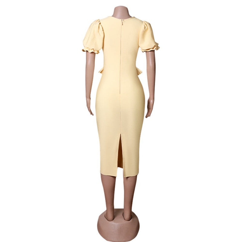 Yellow Bandage Dress PZC1556 7