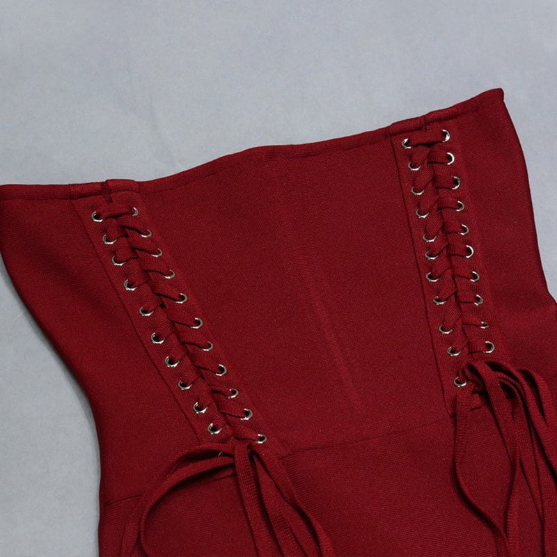 Wine Bandage Dress PZC1562 7