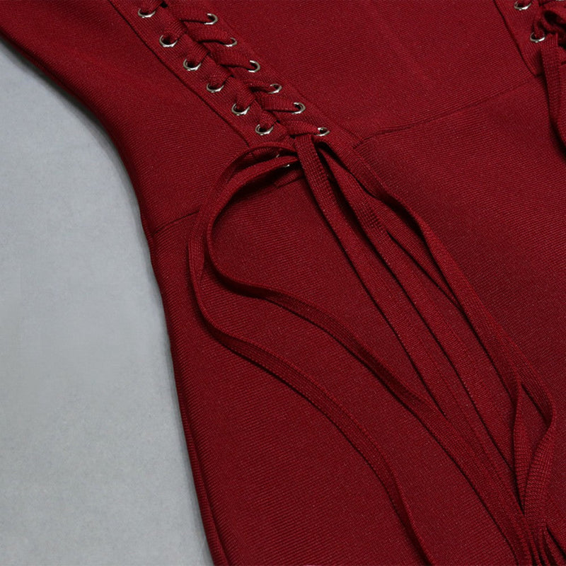 Wine Bandage Dress PZC1562 9