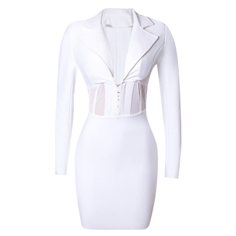 White Bandage Dress PZC1576 4