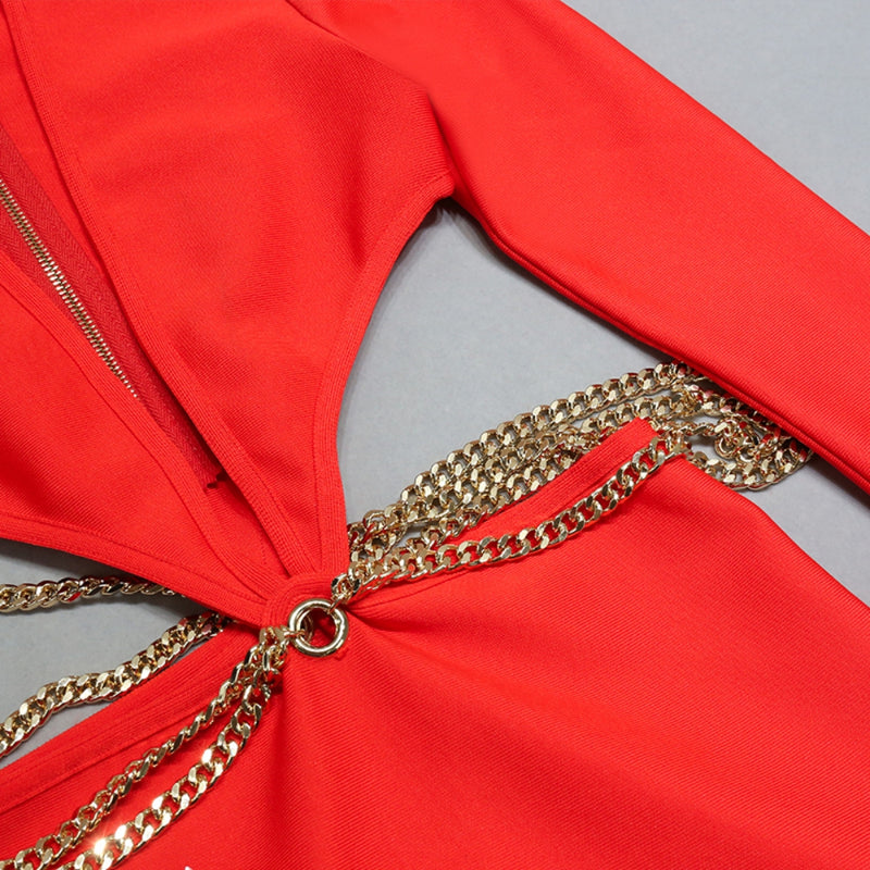 Red Bandage Dress PZC2229 8