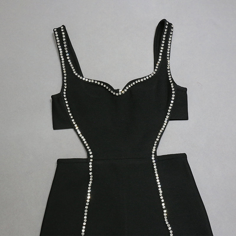 Strappy Sleeveless Rhinestone Maxi Bandage Dress PZC2322