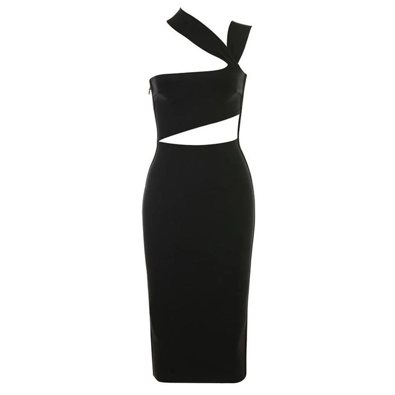 Strappy Sleeveless Asymmetrical Over Knee Bandage Dress PZC925