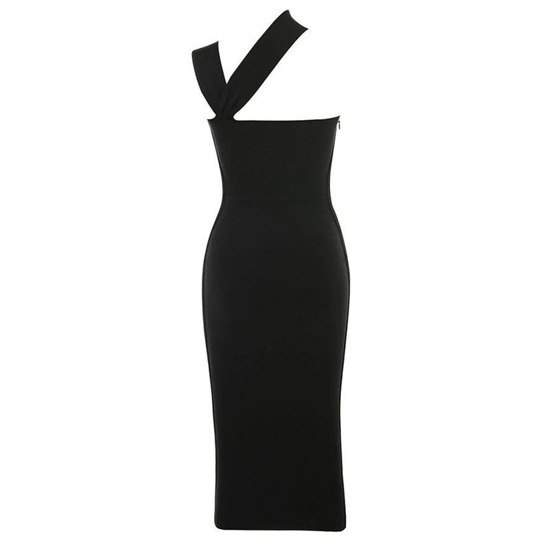 Strappy Sleeveless Asymmetrical Over Knee Bandage Dress PZC925
