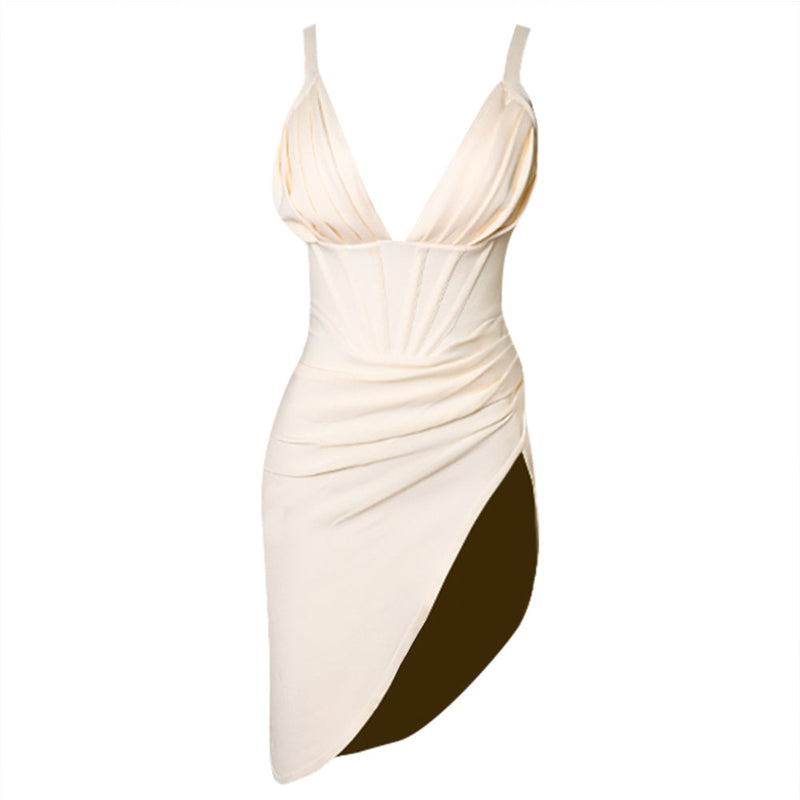 Beige Bandage Dress PZH0139 5