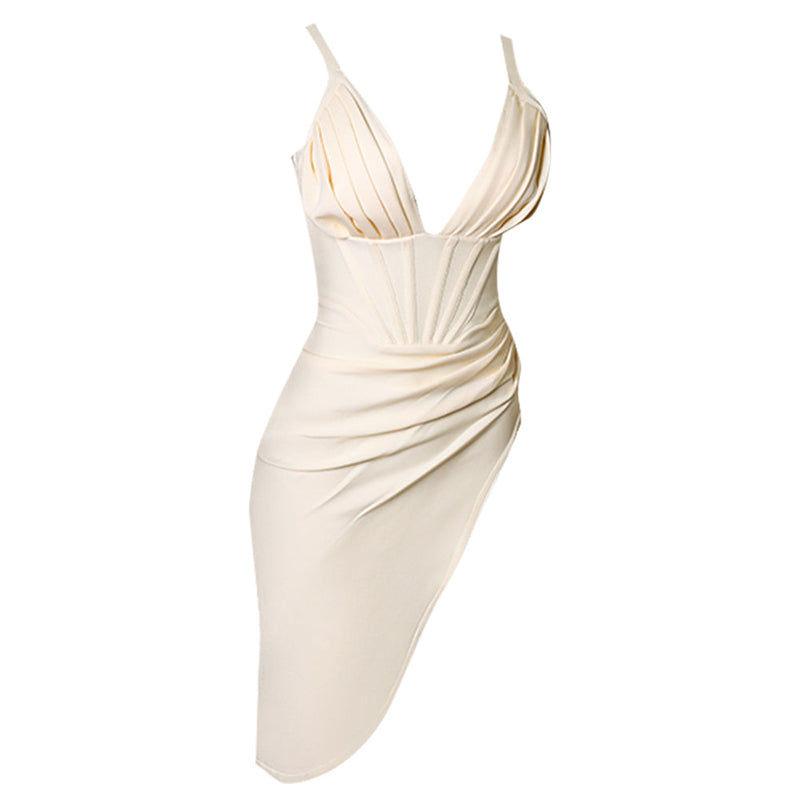 Beige Bandage Dress PZH0139 6