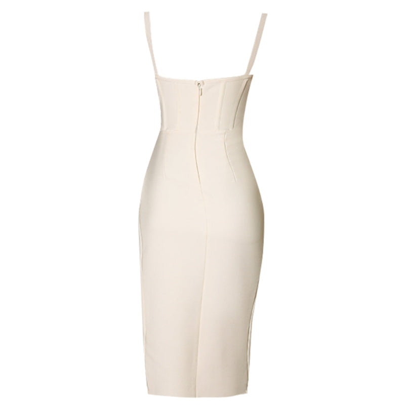 Beige Bandage Dress PZH0139 7