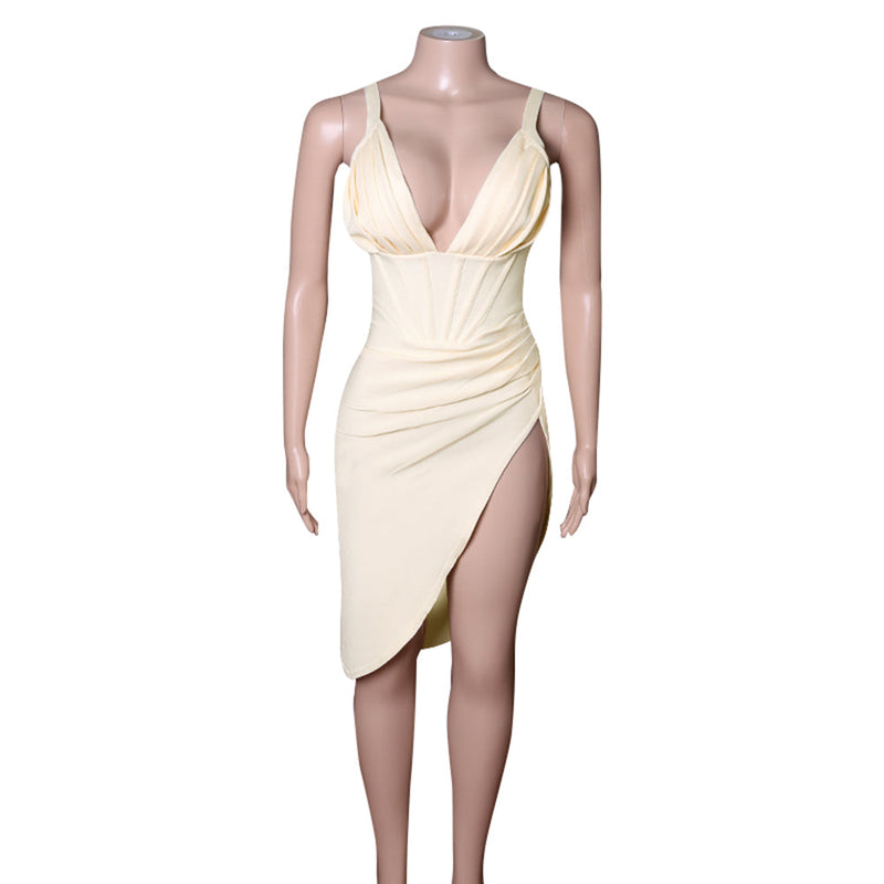 Beige Bandage Dress PZH0139 8