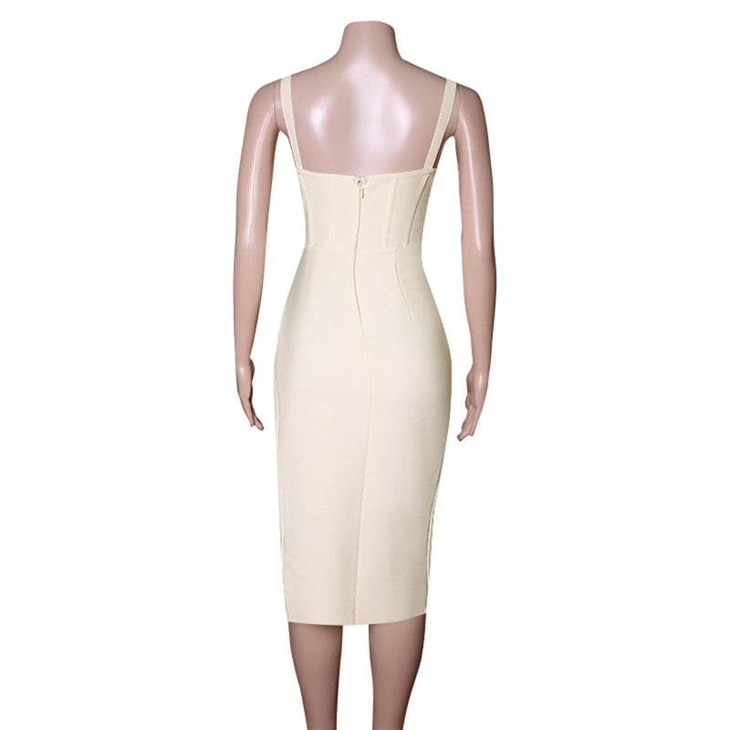 Beige Bandage Dress PZH0139 9