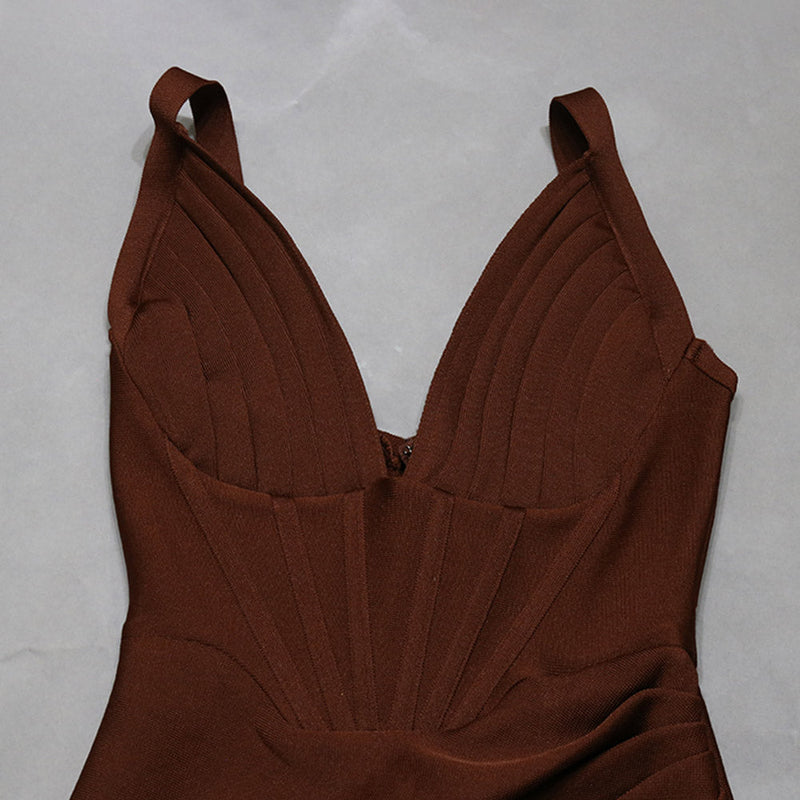 Dark Brown Bandage Dress PZH0139 10