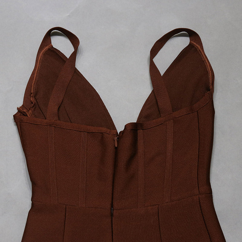 Dark Brown Bandage Dress PZH0139 11