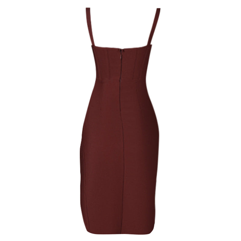 Dark Brown Bandage Dress PZH0139 7