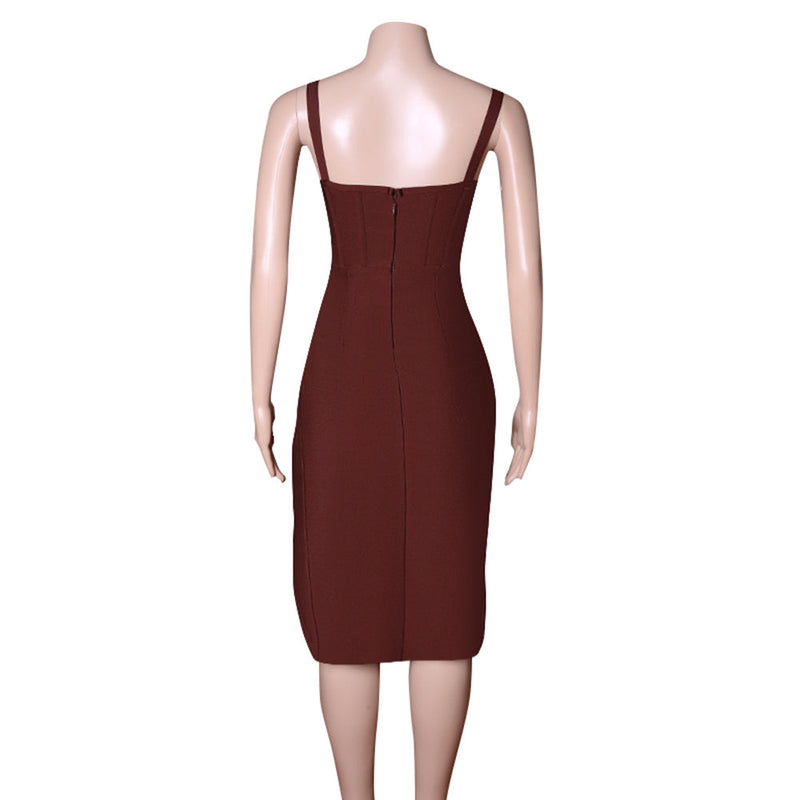 Dark Brown Bandage Dress PZH0139 9