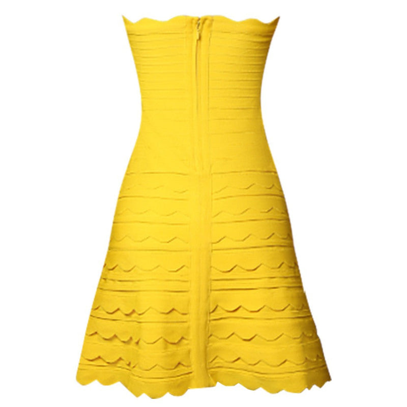 Yellow Bandage Dress PZL037 6