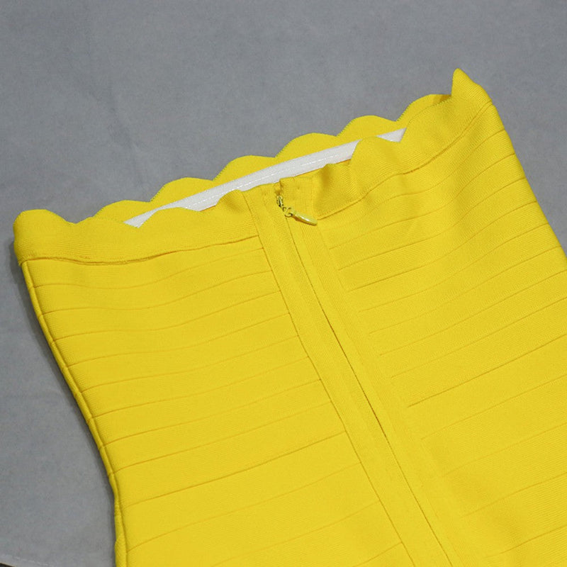 Yellow Bandage Dress PZL037 8