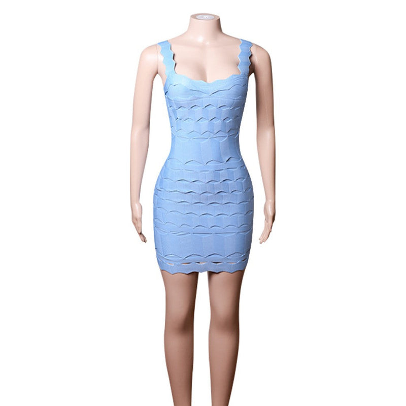 Sky Blue Bandage Dress PZL1505 6
