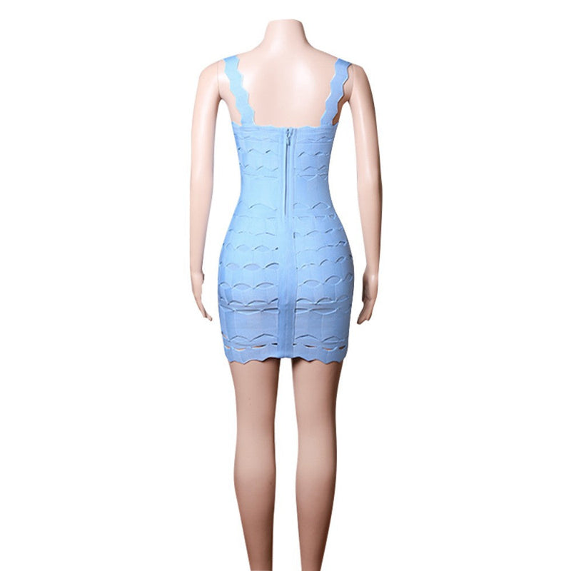 Sky Blue Bandage Dress PZL1505 7