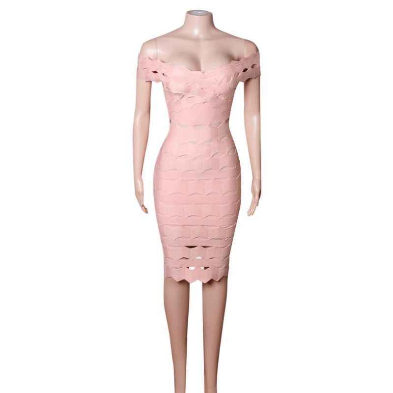 Pink Bandage Dress PZL1536 6