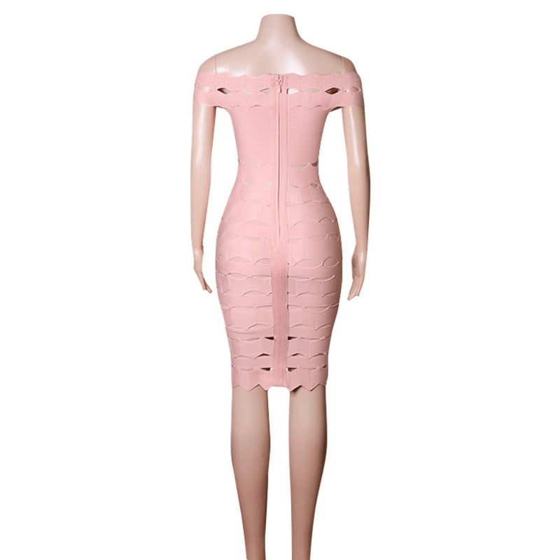 Pink Bandage Dress PZL1536 7