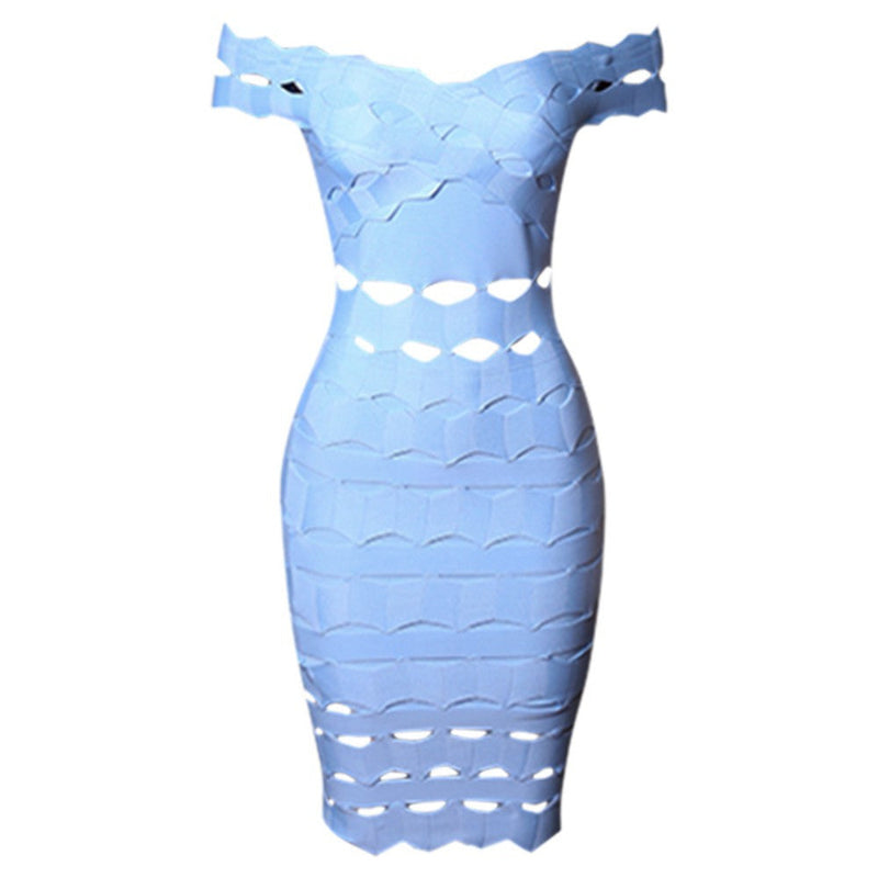 Sky Blue Bandage Dress PZL1536 4