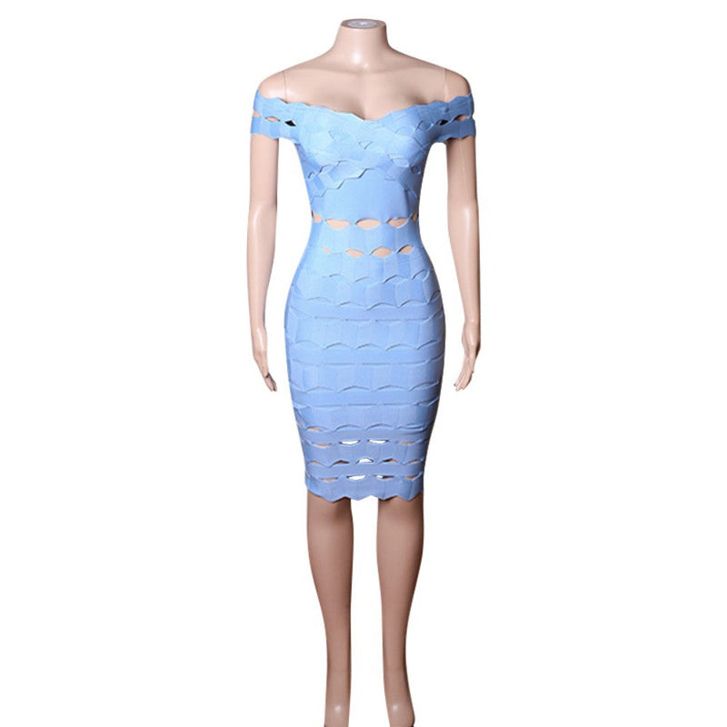 Sky Blue Bandage Dress PZL1536 6