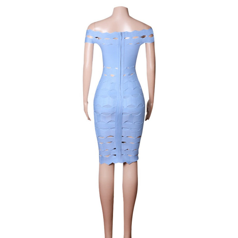 Sky Blue Bandage Dress PZL1536 7