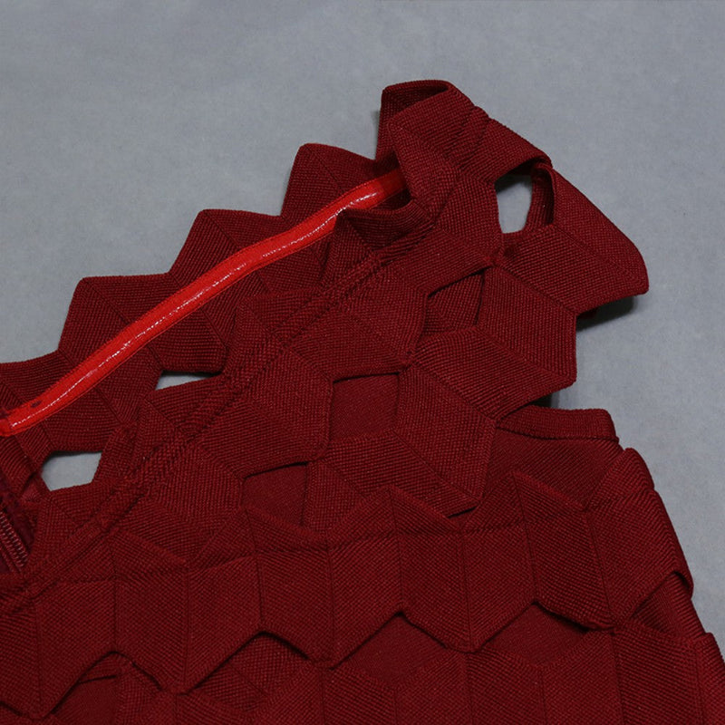 Wine Bandage Dress PZL1536 8