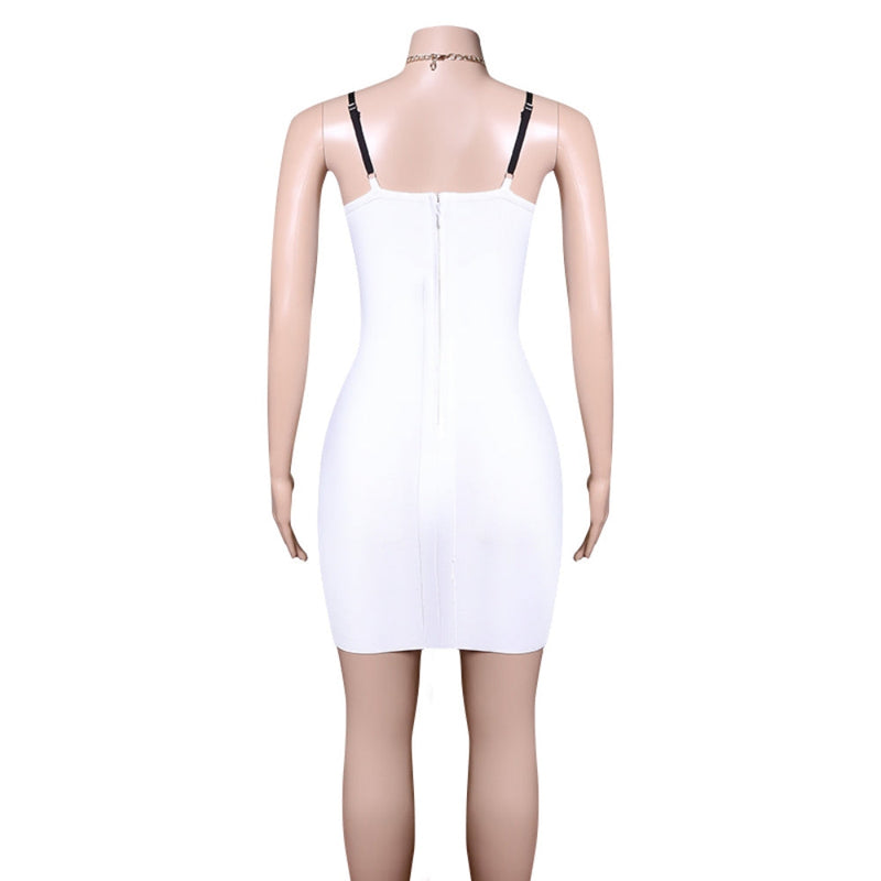White Bandage Dress PZL2769 7