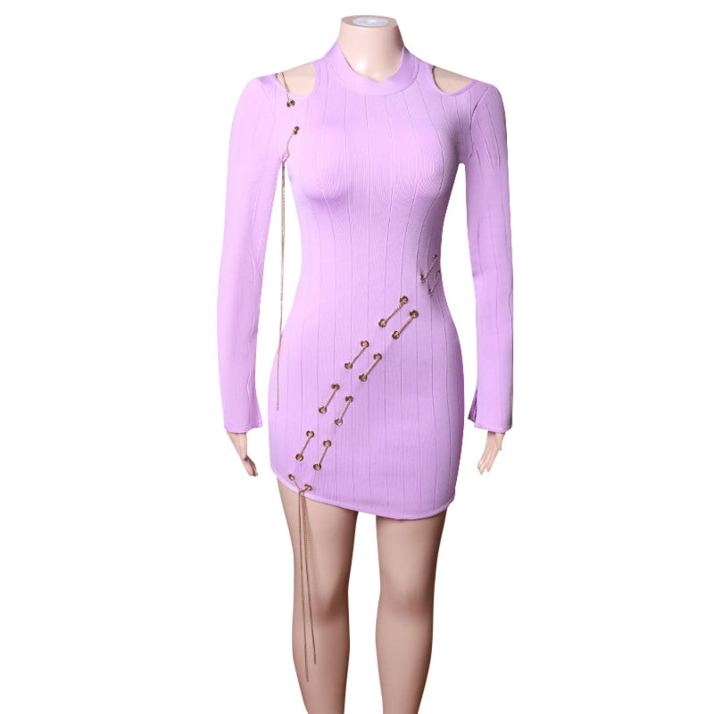 Purple Bandage Dress PZL2804 6